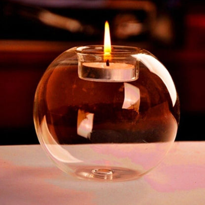Exquisite European-style Round Hollow Glass Tealight Candle Holder - Pamper Me Now